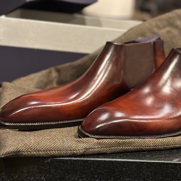 New Unworn Men's Acme Shoemaker Made-to-Order Chelsea Ankle Boot